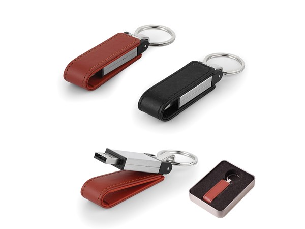 8 GB DERİ METAL ANAHTARLIK USB BELLEK